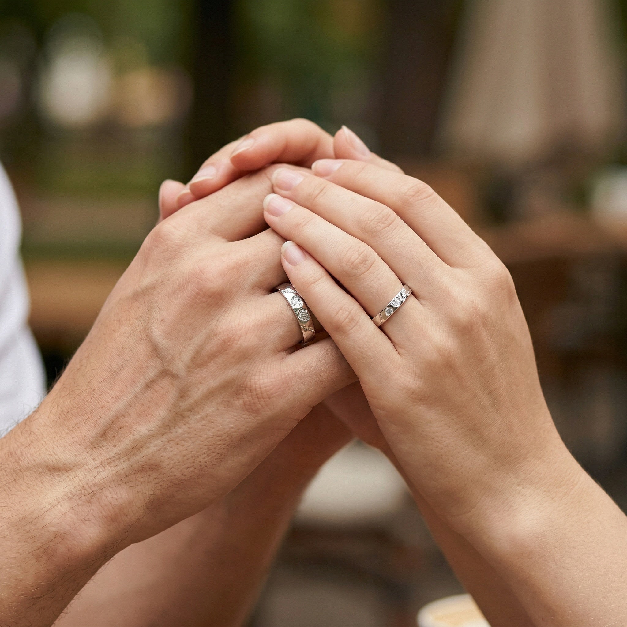 925 Ayar Gümüş Zarif Kalp Desenli Çift Yüzük Seti - Romantik Ayarlanabilir Takı Seti