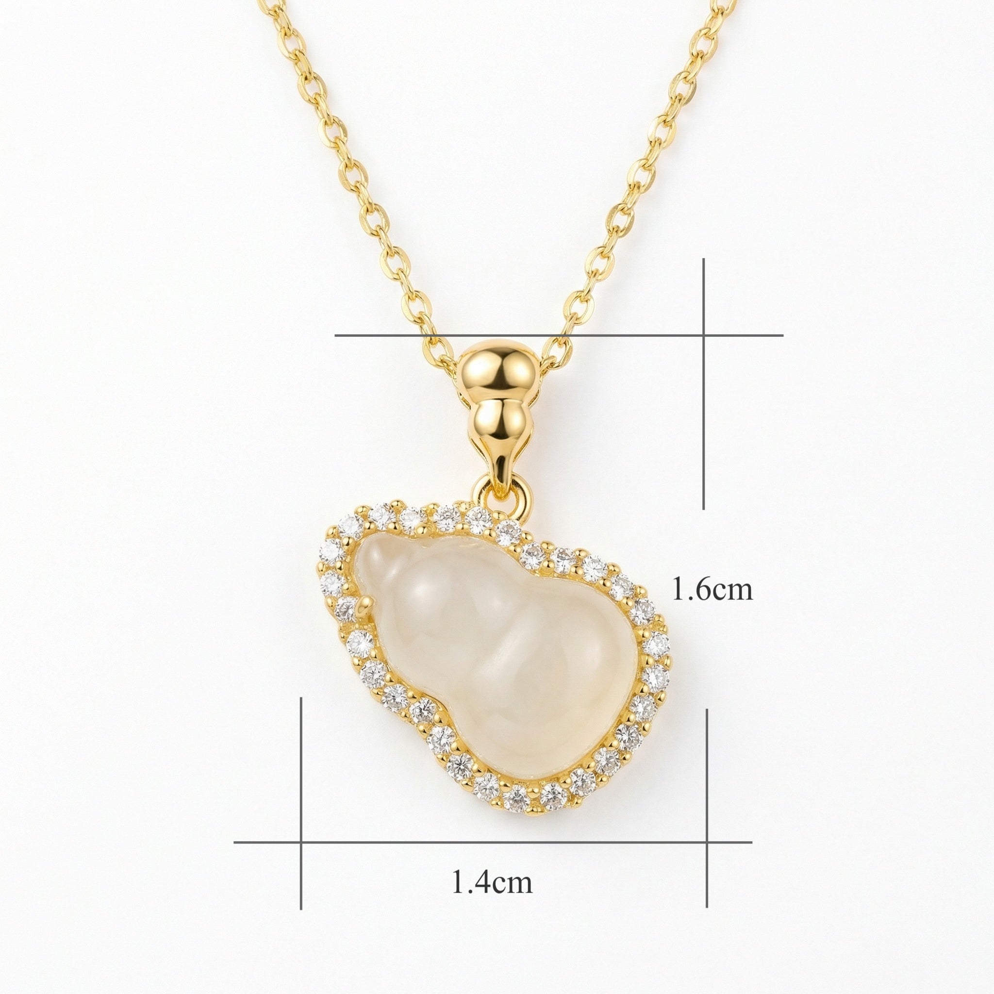 925 Ayar Gümüş Işıltılı Hulu Kolye, Şeffaf Taş ve Parlak Değerli Taş Halkasıyla